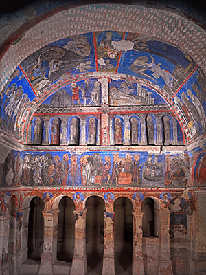 Color photograph, from the University of Pennsylvania Museum of Archaeology and Anthropology, of a Byzantine church interior - Vaults of Heaven: Visions of Byzantium
